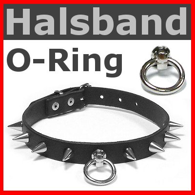 Nieten HALSBAND mit Ring der O + Spike 13mm Gothic Punk